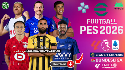 eFOOTBALL PES 2026 PPSSPP HD GRAPHICS LATEST TRANSFERS, KITS 24/25 CAREER MODE & TOURNAMENTS AVAILABLE ANDROID OFFLINE NEW UPDATE Video.Guru 20251215 152642480