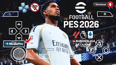eFOOTBALL PES 2026 PPSSPP HD GRAPHICS LATEST TRANSFERS, KITS 24/25 CAREER MODE & TOURNAMENTS AVAILABLE ANDROID OFFLINE NEW UPDATE Video.Guru 20260326 193853406